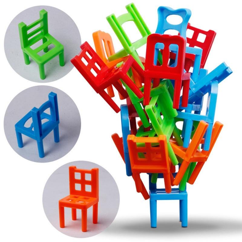 18pcs/set Board Game Balance Chairs Adult Kids Stacking Game Parent-child DIY Interactive Toy
