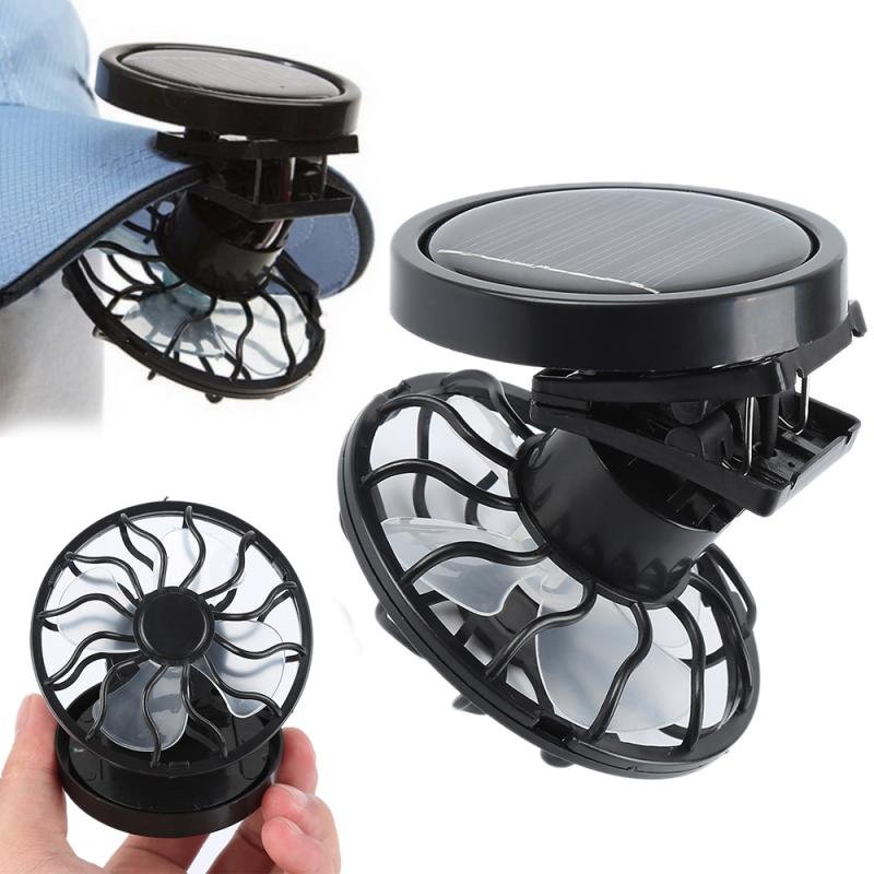 2021 New Clip-on Solar Sun Power Energy Panel Cooling Cell Fan For Camping Hiking Fishing Outdoors MINI Sun Powered Fan