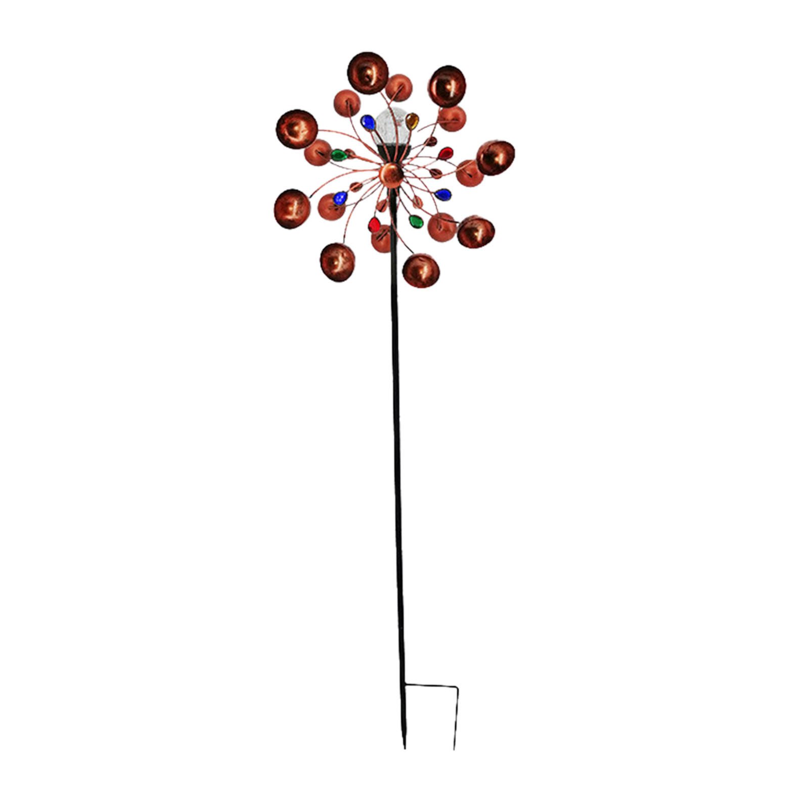 Metal Wind Spinner Wrought Iron Windmill Stake Rainbow Colored Outdoor Garden Decor Pinwheel Rotation Yard Lawn Funny Toys #BL5 - Image 5