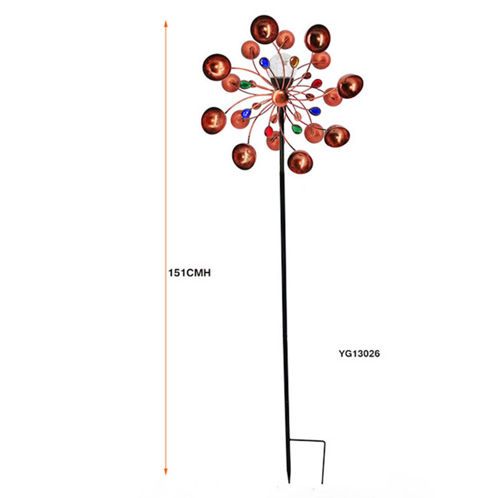 Metal Wind Spinner Wrought Iron Windmill Stake Rainbow Colored Outdoor Garden Decor Pinwheel Rotation Yard Lawn Funny Toys #BL5 - Image 6